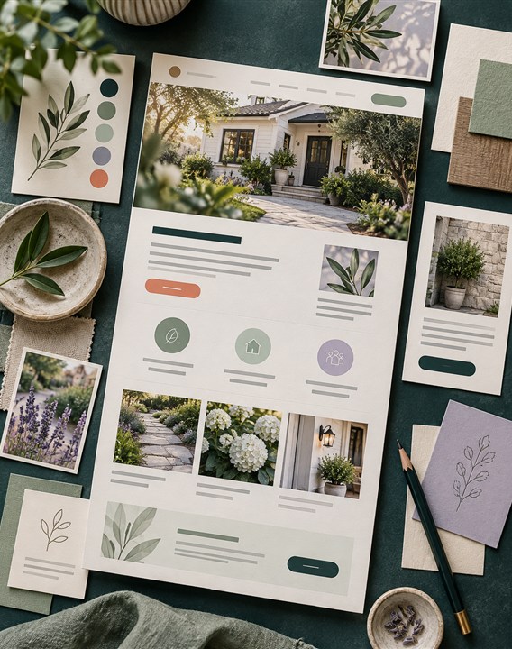Custom small business website design board